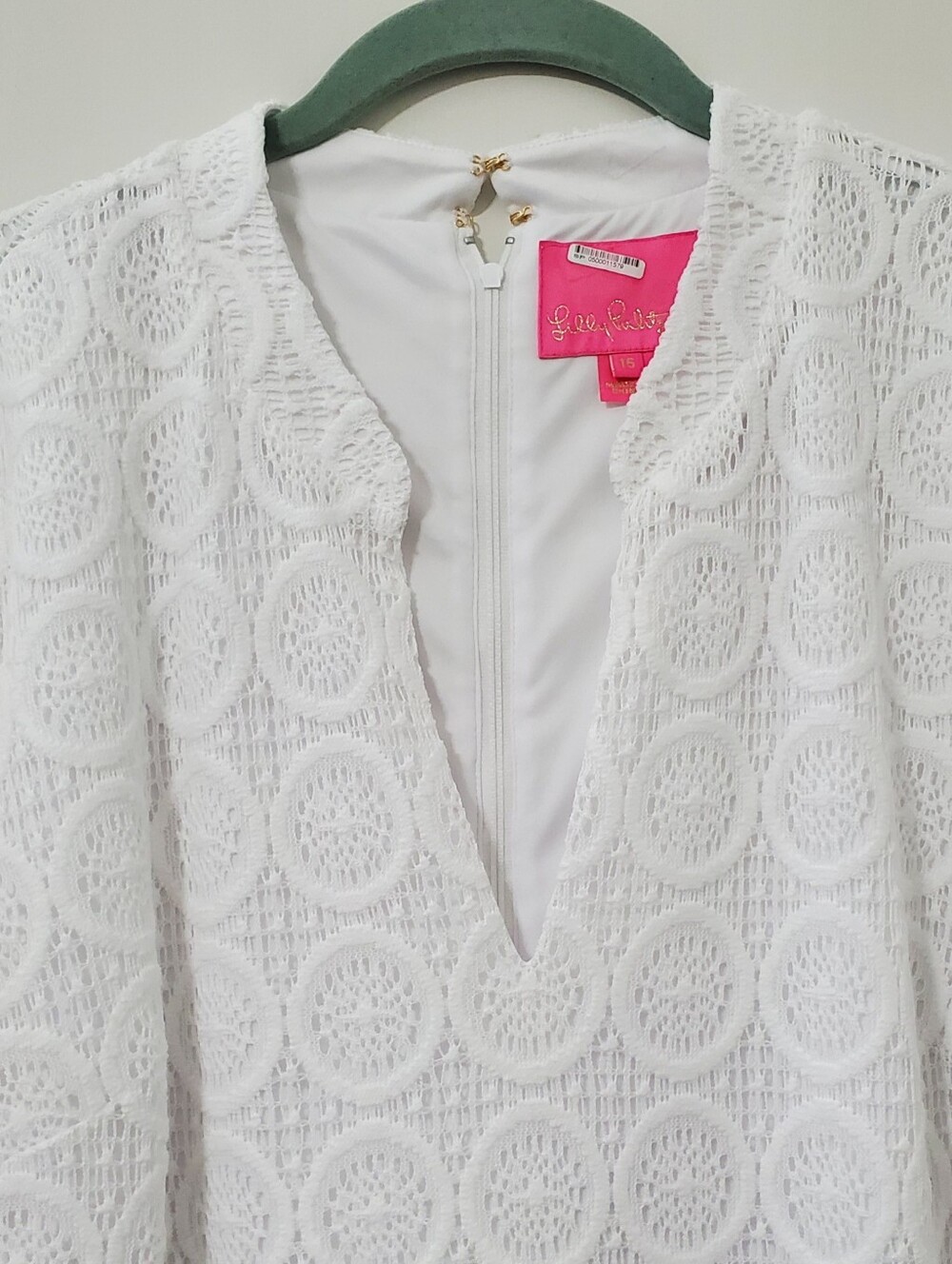Lilly Pulitzer Zelle Dress Resort White Zanzibar Lace Size 16 - Picture 5 of 9